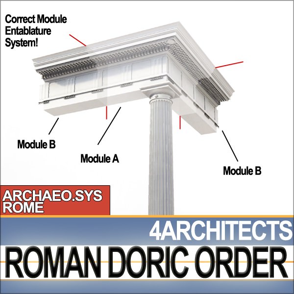 Roman Doric Order Elements 3D model_6