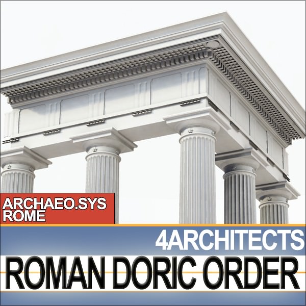 Roman Doric Order Elements 3D model_2
