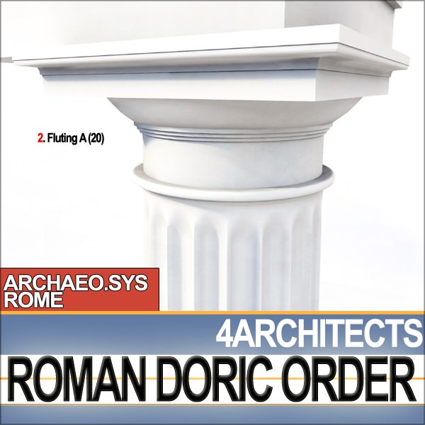 Roman Doric Order Elements 3D model_9