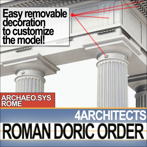 Roman Doric Order Elements 3D model_13