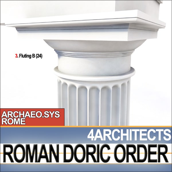 Roman Doric Order Elements 3D model_11
