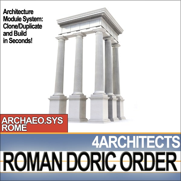 Roman Doric Order Elements 3D model_4
