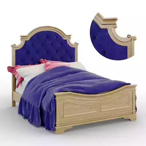 Magnolia Manor Antique White Queen Upholstered Panel Bed