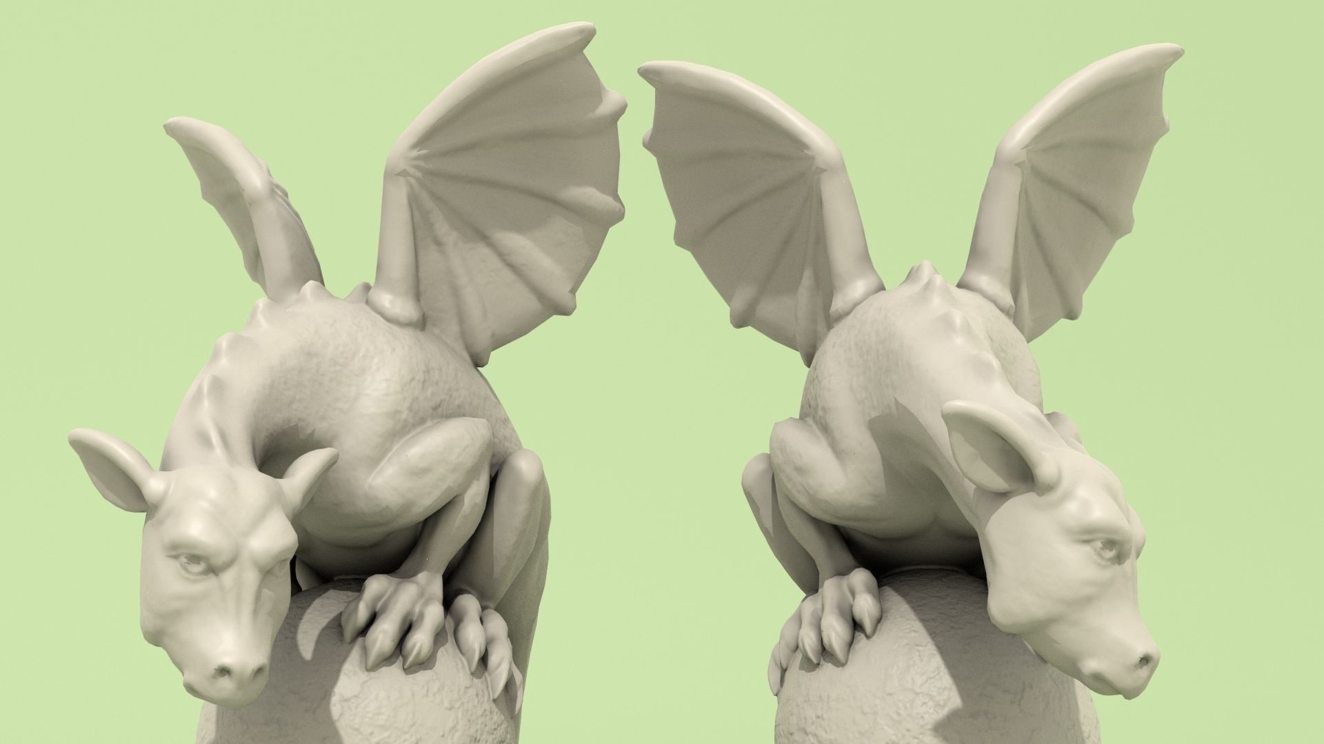 Dragon Statuette A 3D print model_3