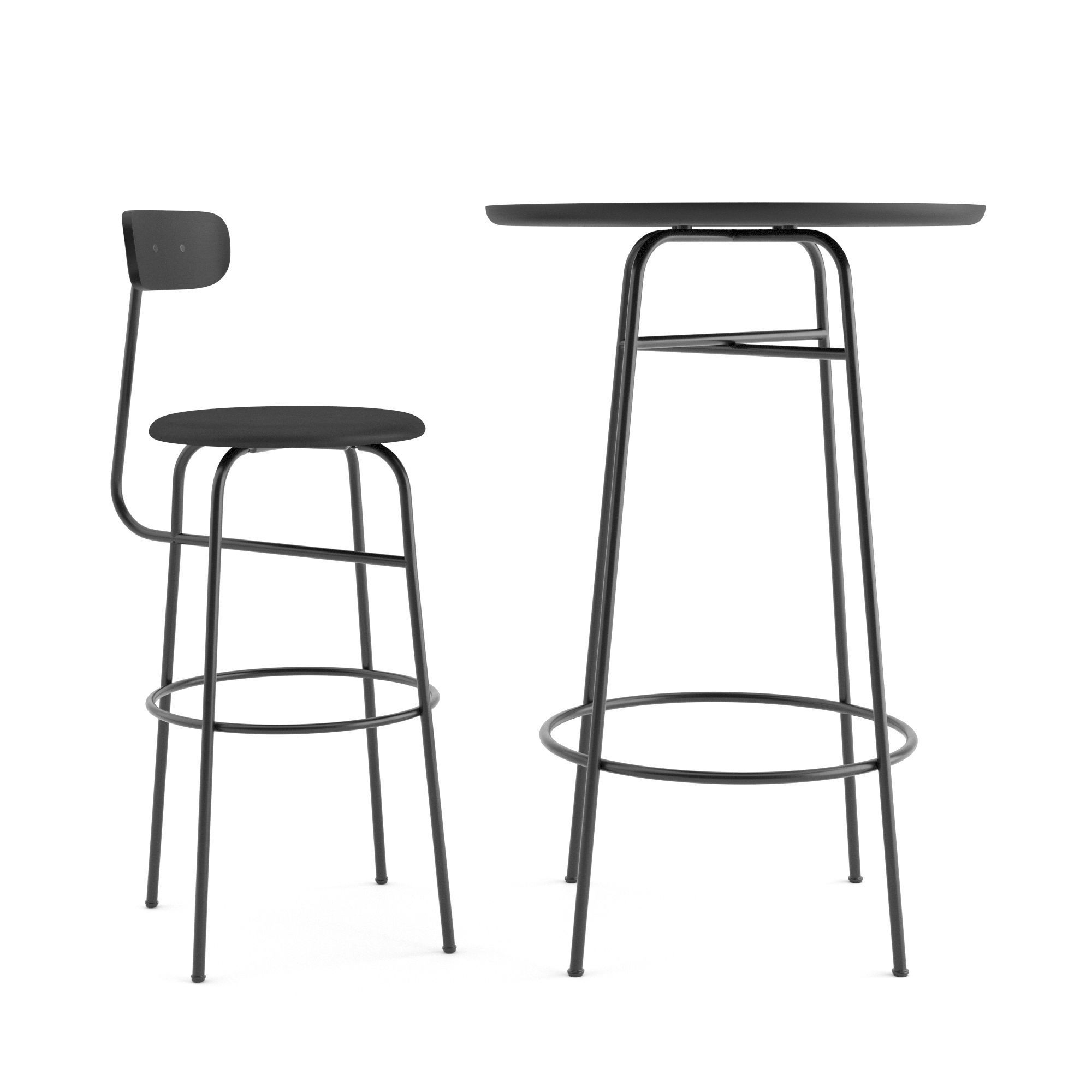 Afteroom bar chair and table by MENU 3D model_1