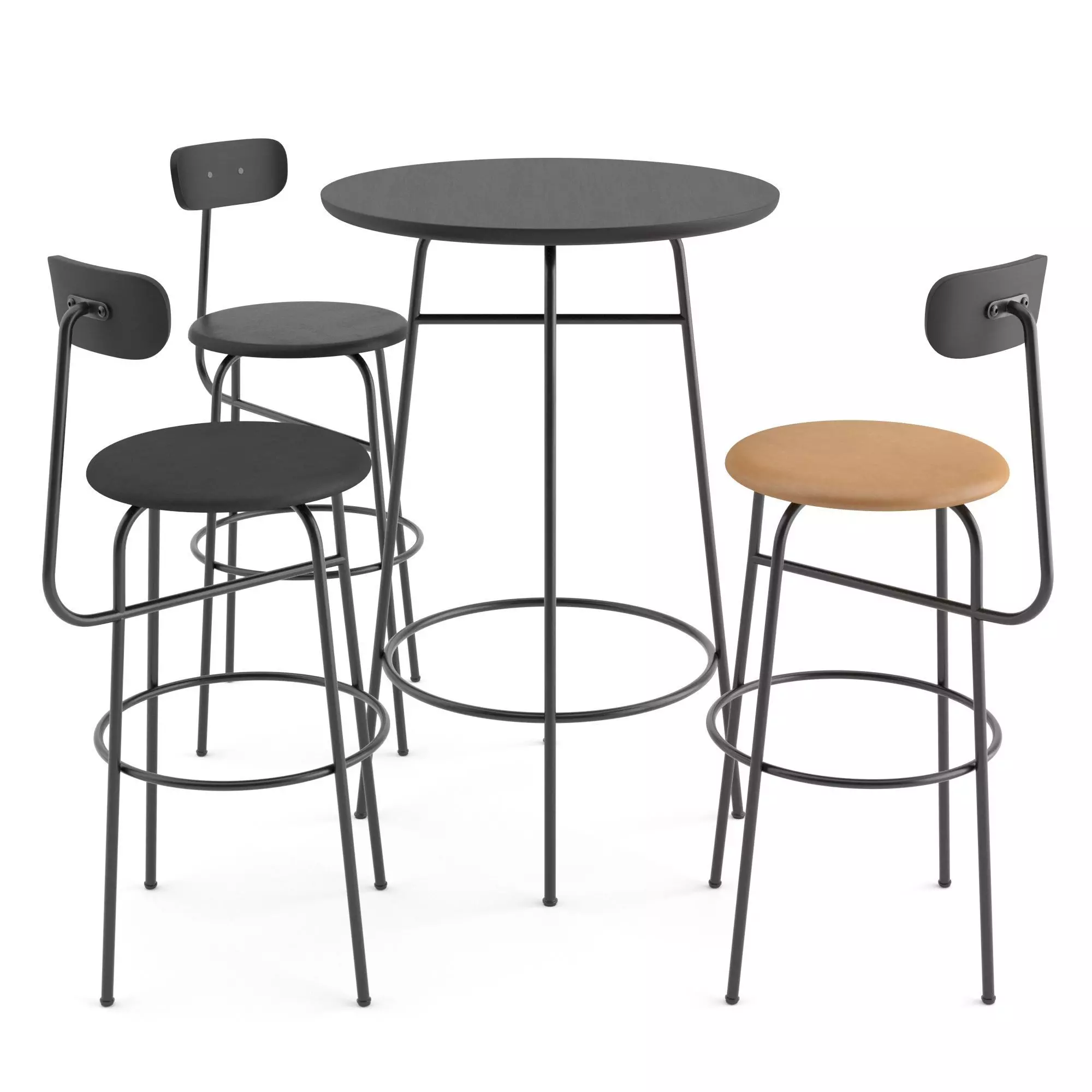 Afteroom bar chair and table by MENU 3D model_0