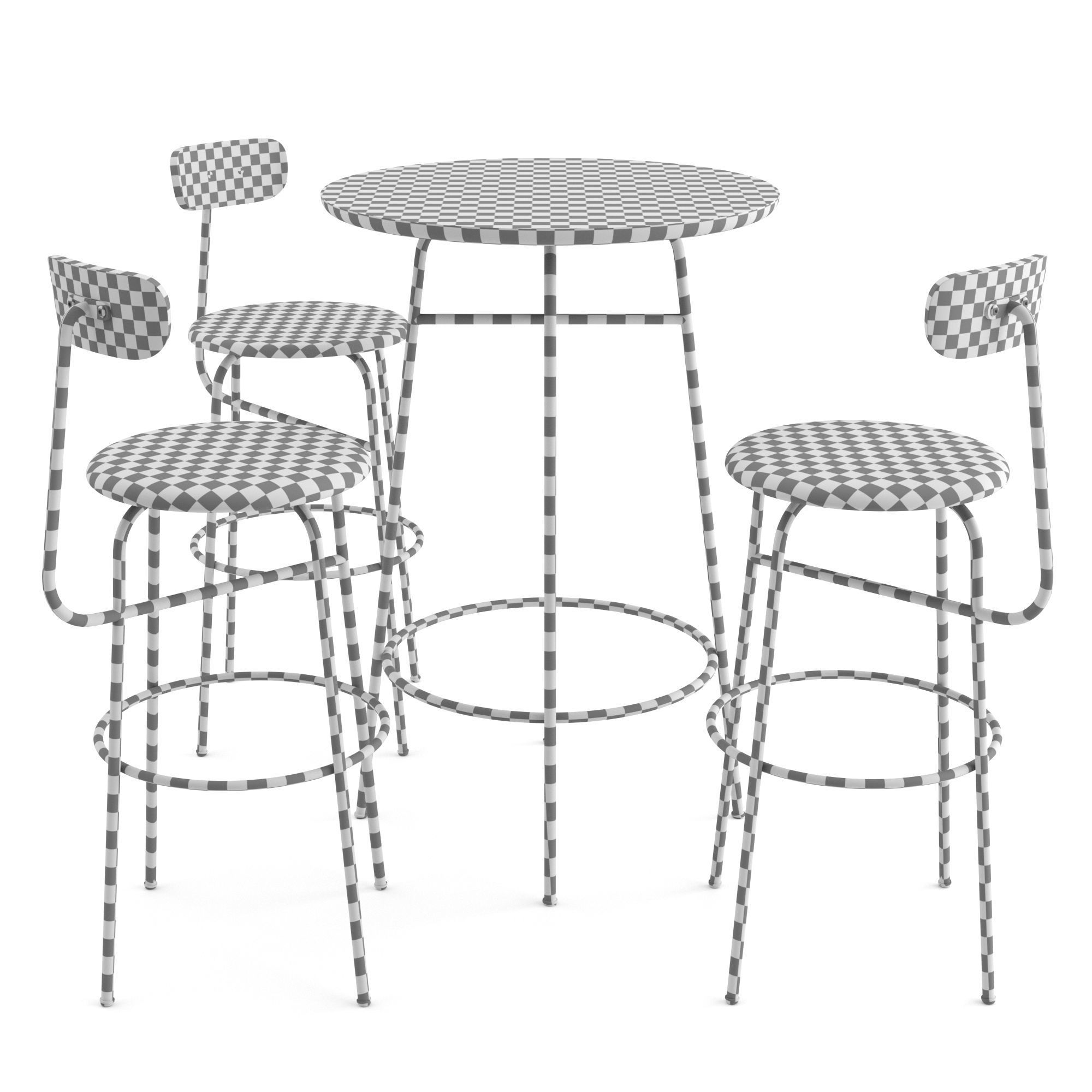 Afteroom bar chair and table by MENU 3D model_3