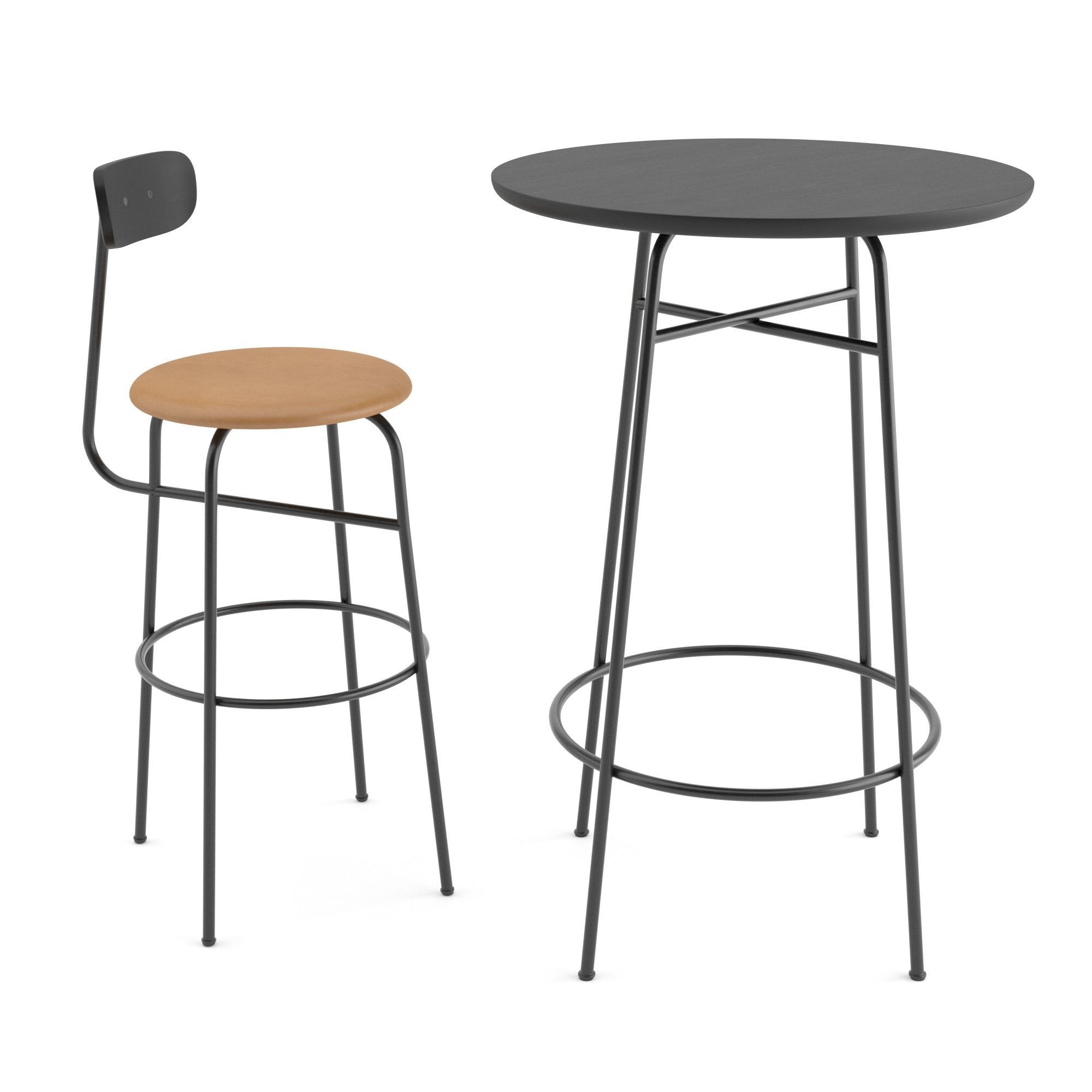 Afteroom bar chair and table by MENU 3D model_2