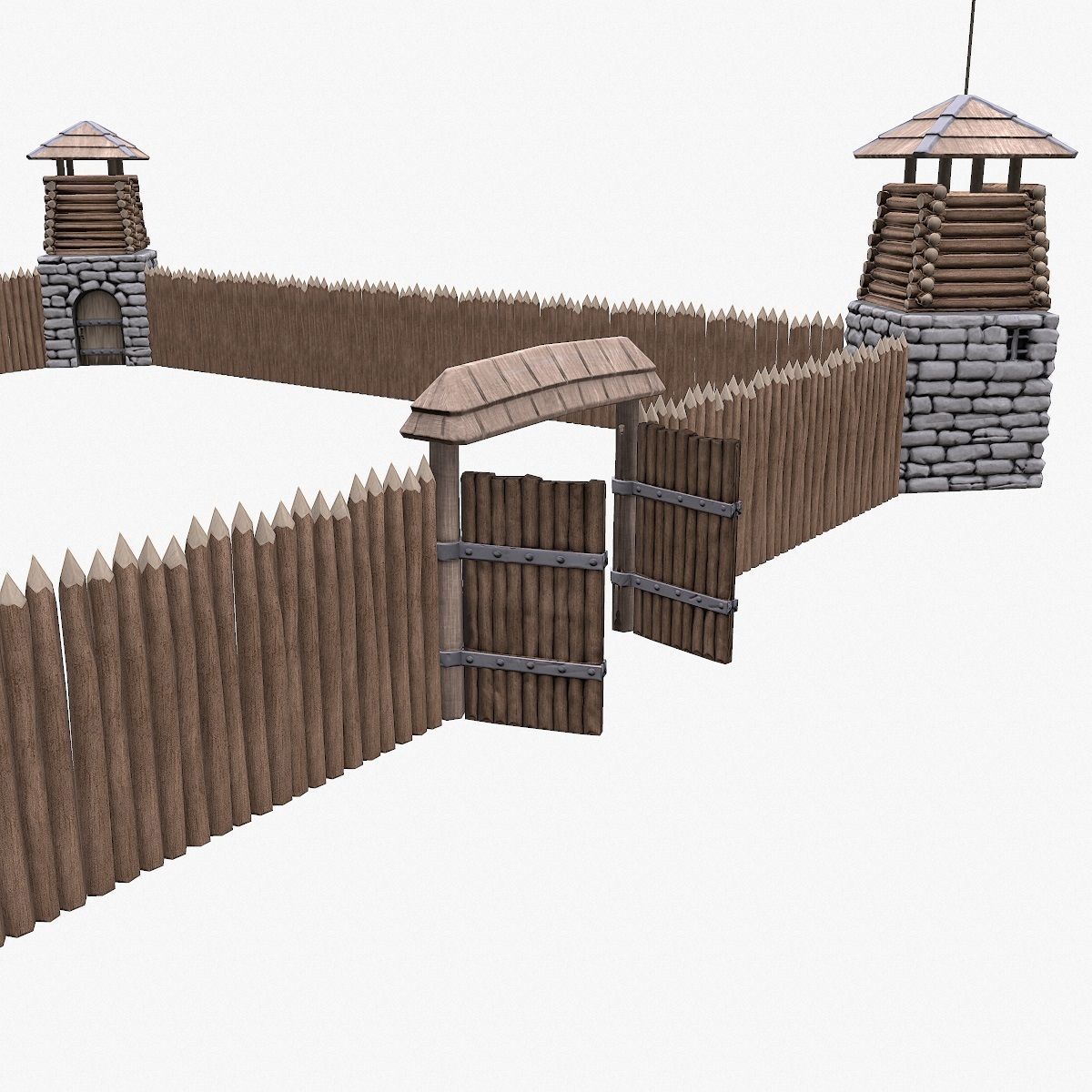 Fort NorthAmerica Low-poly 3D model_3