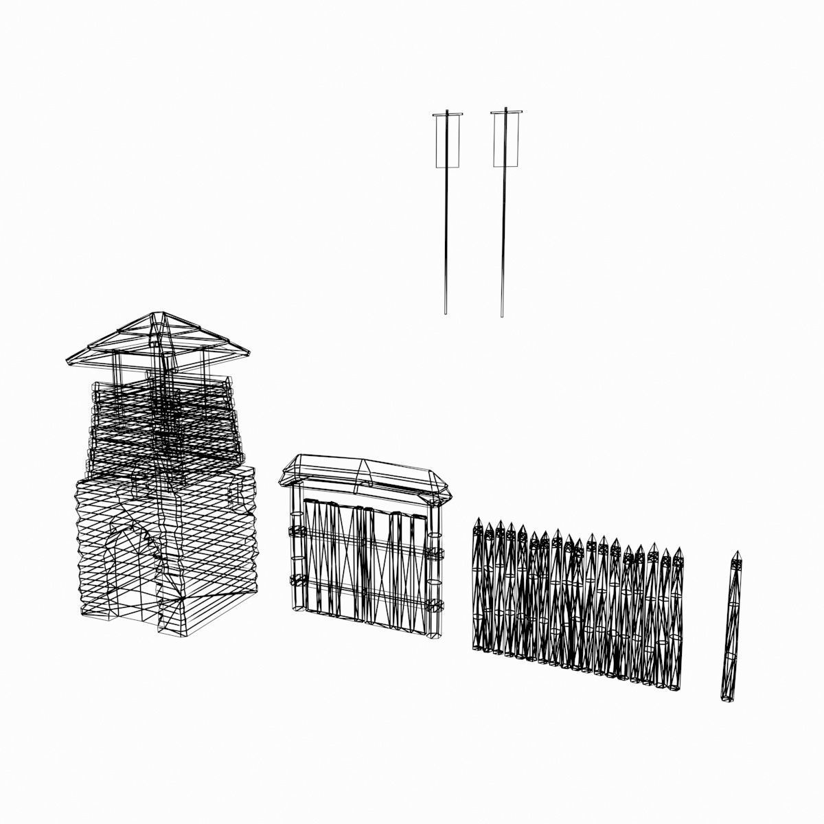 Fort NorthAmerica Low-poly 3D model_12