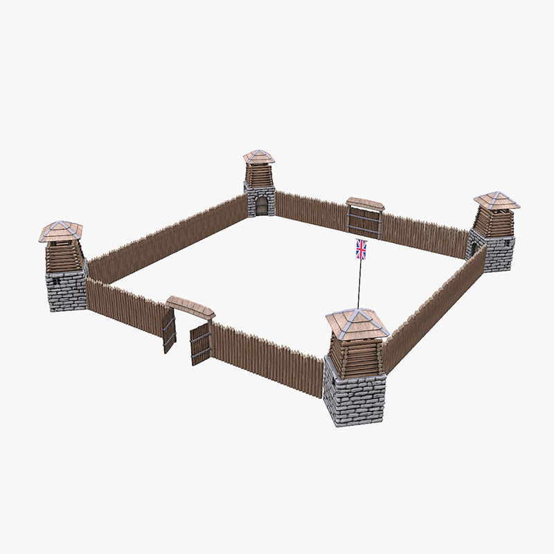 Fort NorthAmerica Low-poly 3D model_14