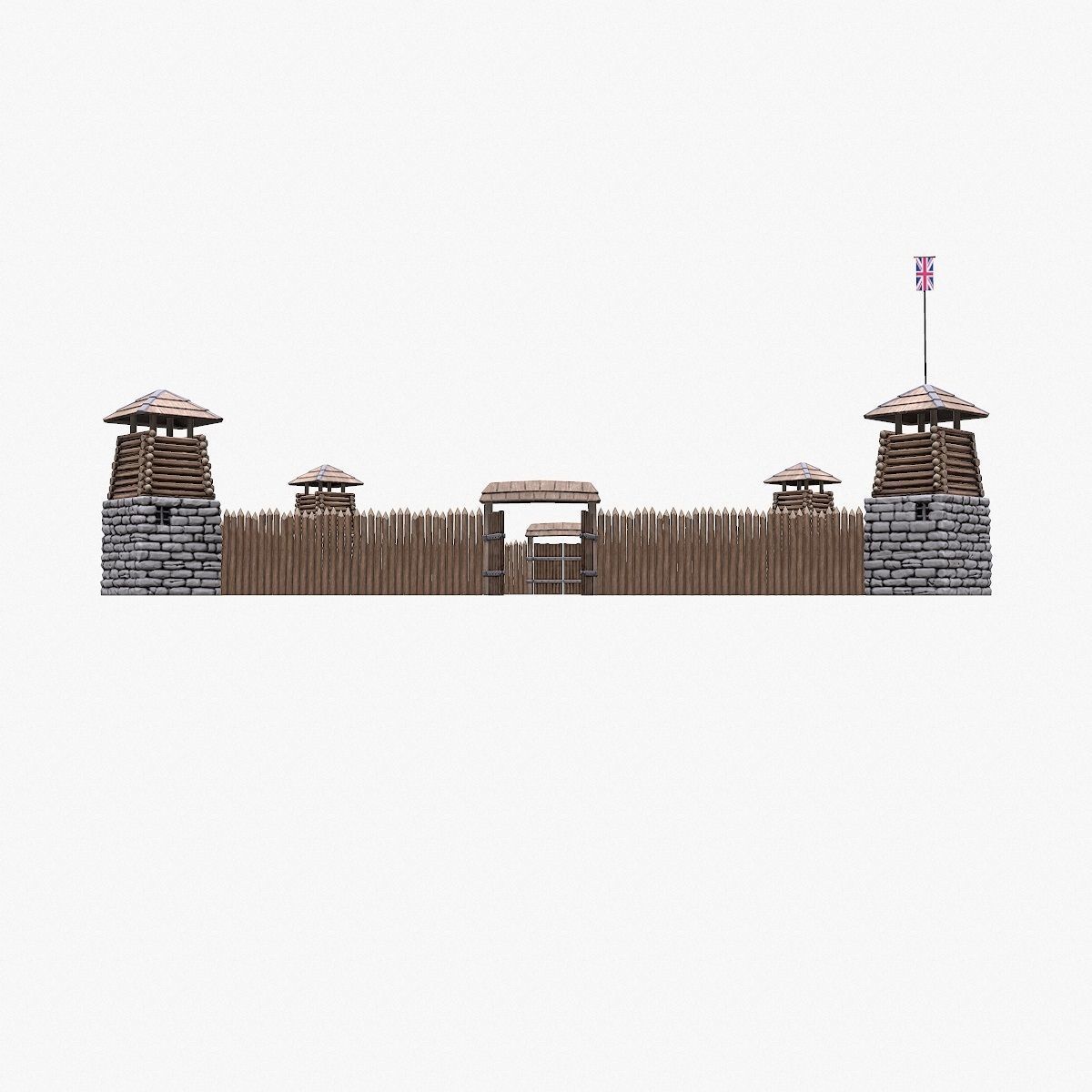 Fort NorthAmerica Low-poly 3D model_2