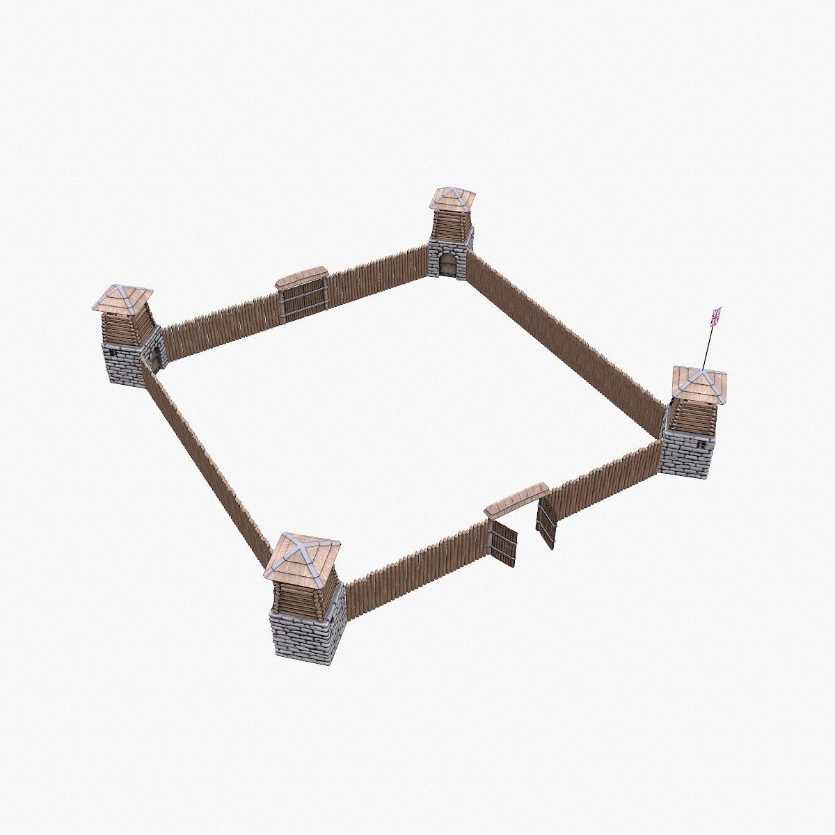 Fort NorthAmerica Low-poly 3D model_7