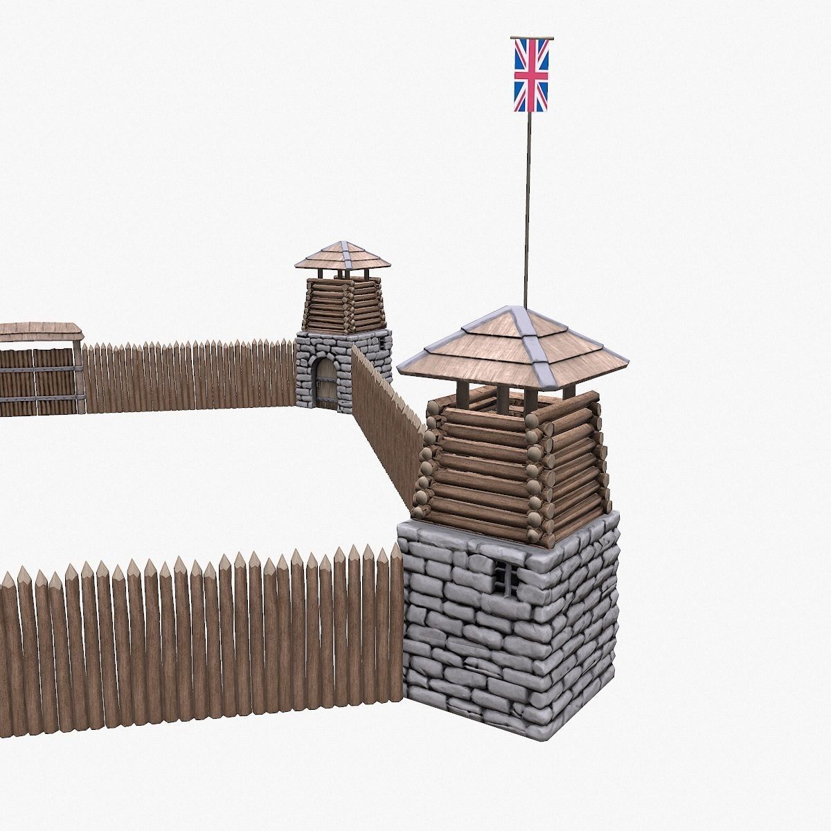 Fort NorthAmerica Low-poly 3D model_4