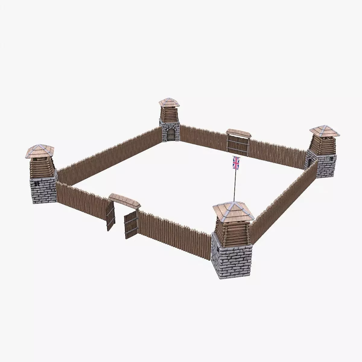Fort NorthAmerica Low-poly 3D model_0