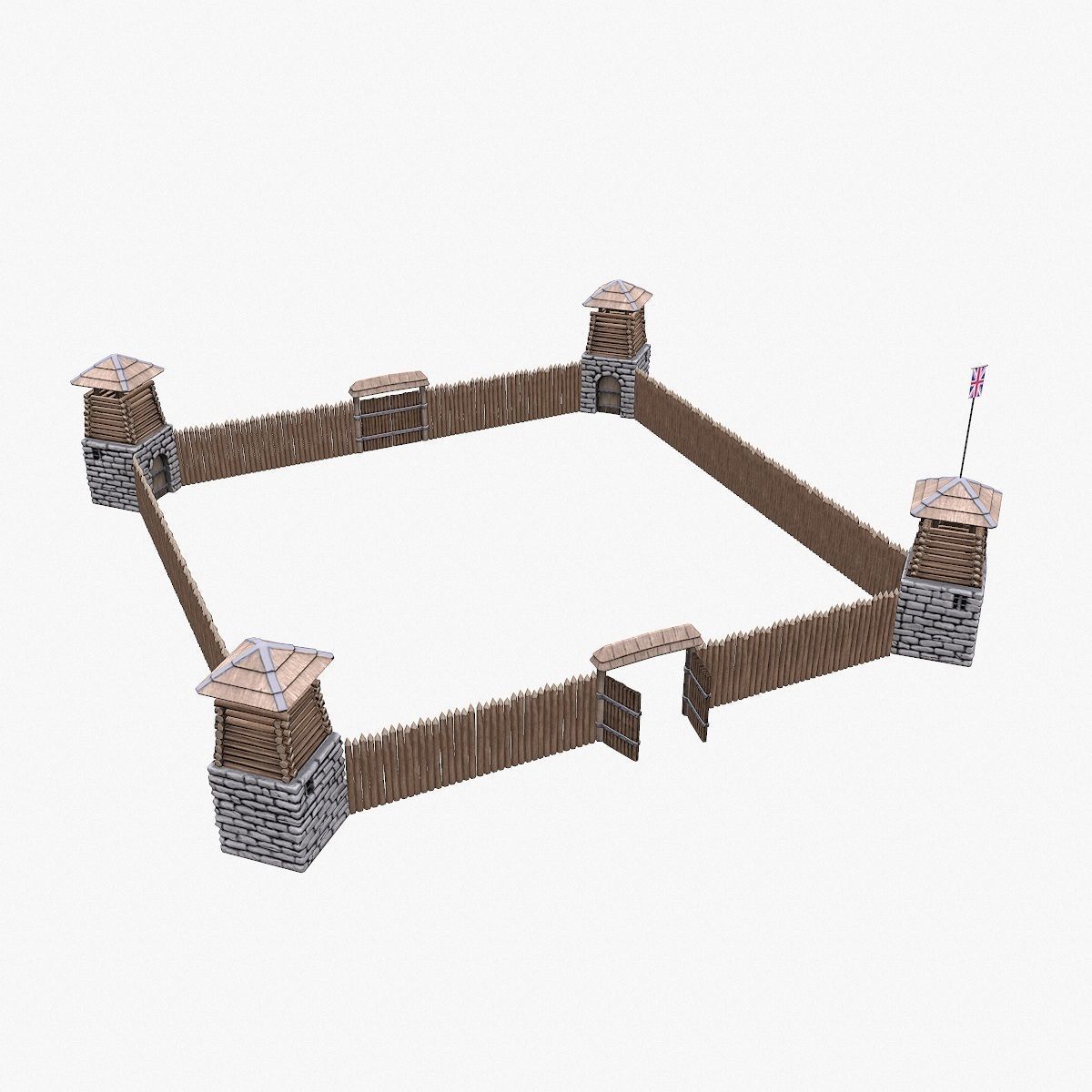 Fort NorthAmerica Low-poly 3D model_13