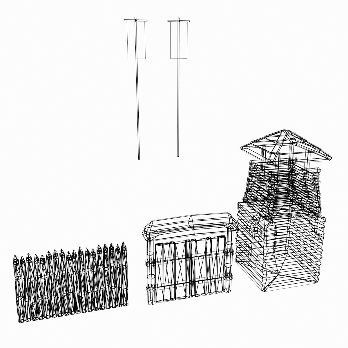 Fort NorthAmerica Low-poly 3D model_11