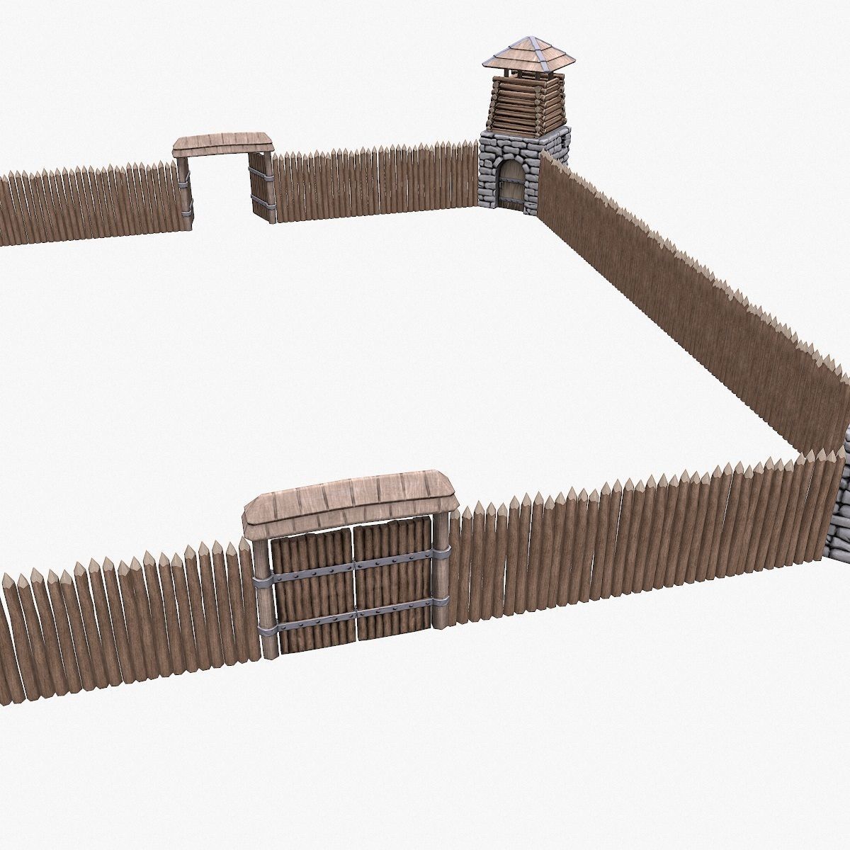 Fort NorthAmerica Low-poly 3D model_6