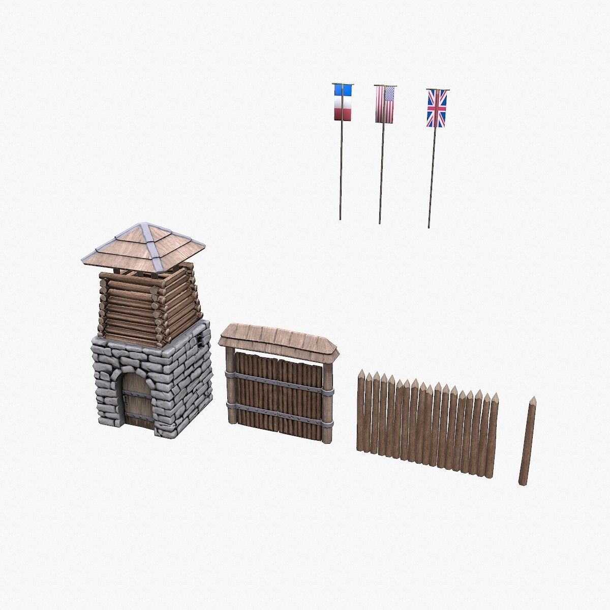 Fort NorthAmerica Low-poly 3D model_8