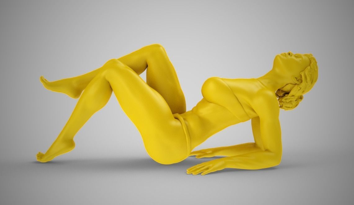 Woman Leaning Back on Elbows 3D print model_8