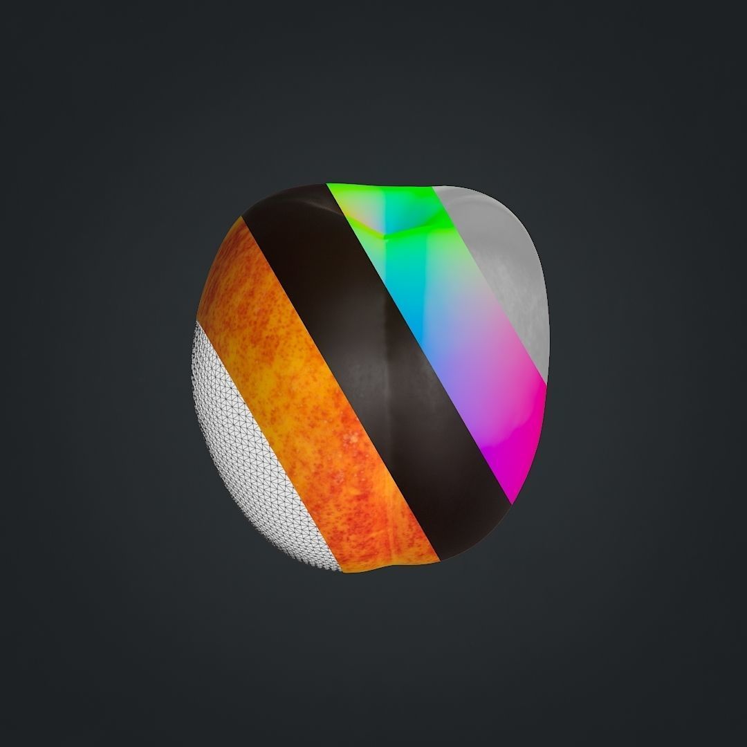 Nectarines pack Midpoly 3D model_9