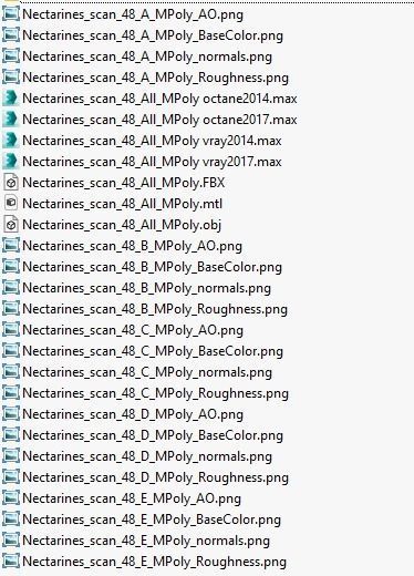 Nectarines pack Midpoly 3D model_27
