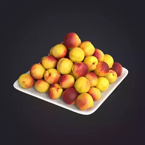 Nectarines pack Low-poly 3D model