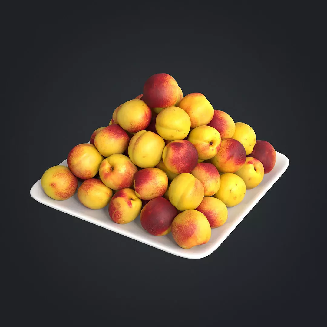 Nectarines pack Low-poly 3D model_0