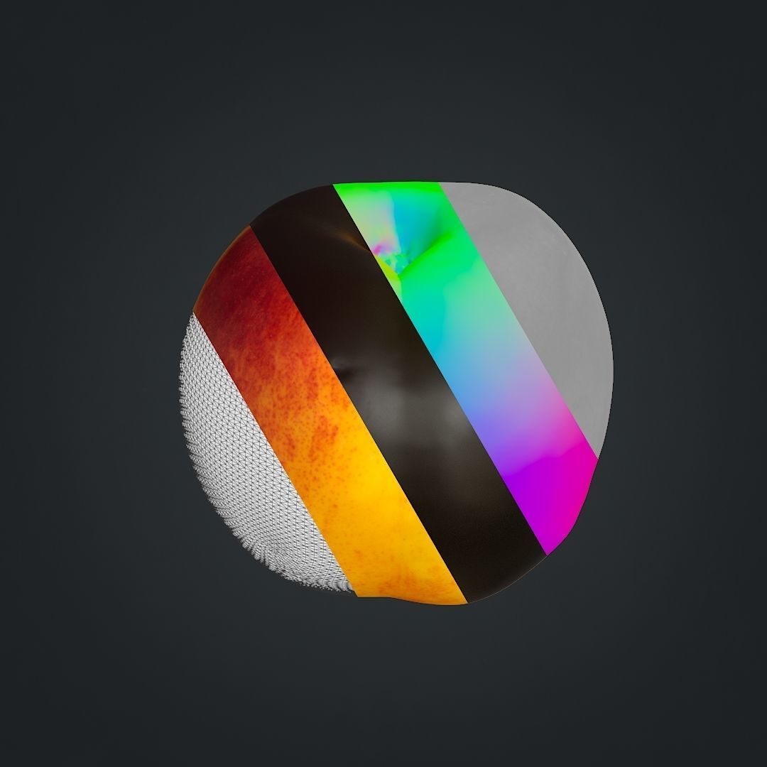 Nectarines pack Low-poly 3D model_12