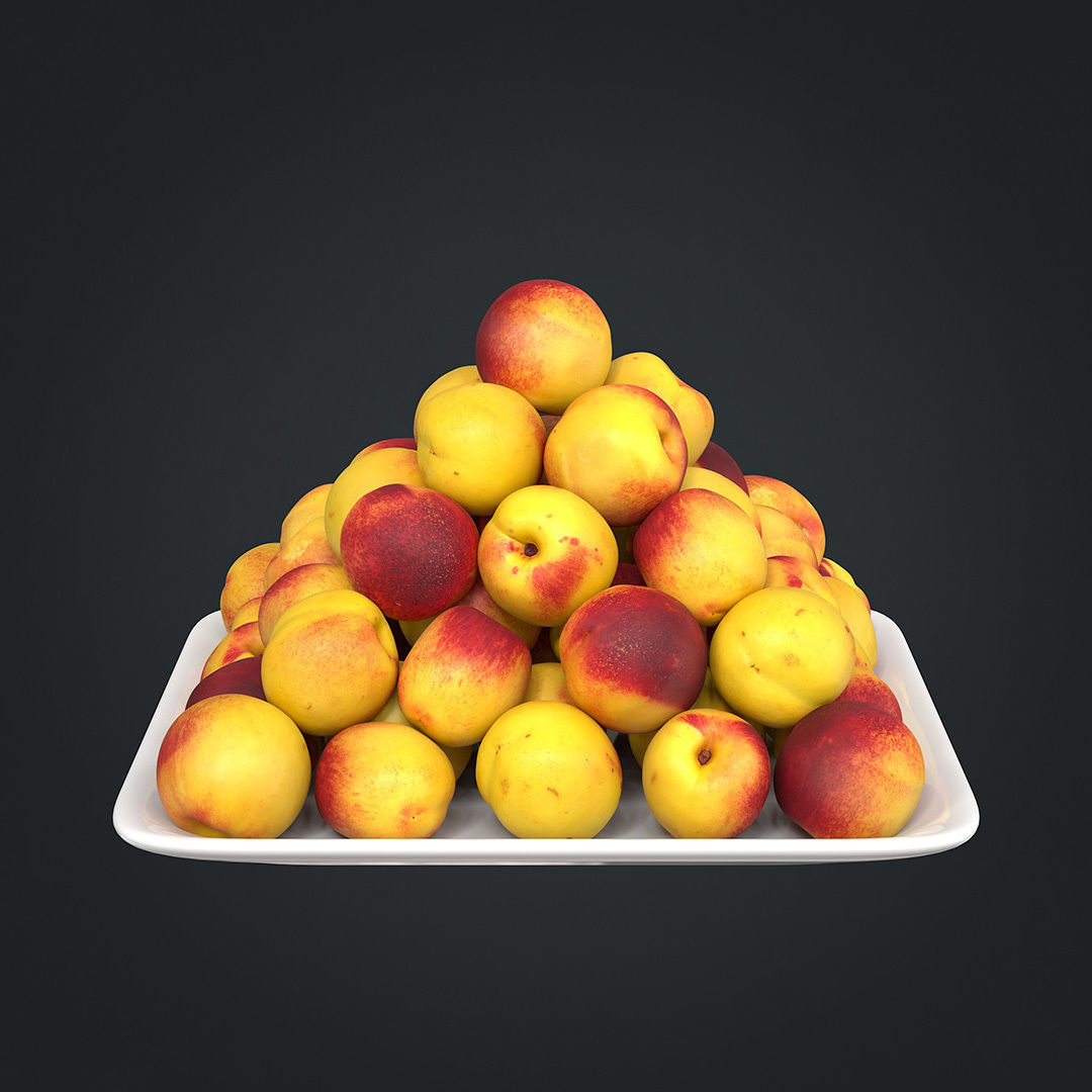 Nectarines pack Low-poly 3D model_2