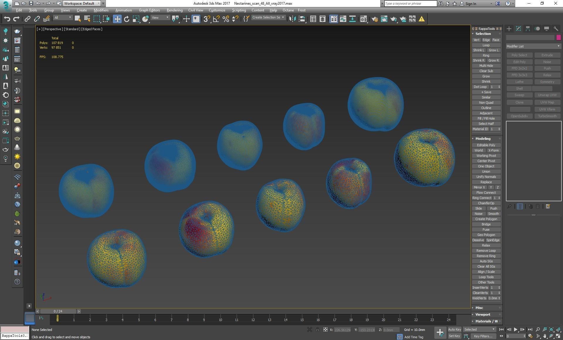 Nectarines pack Low-poly 3D model_28