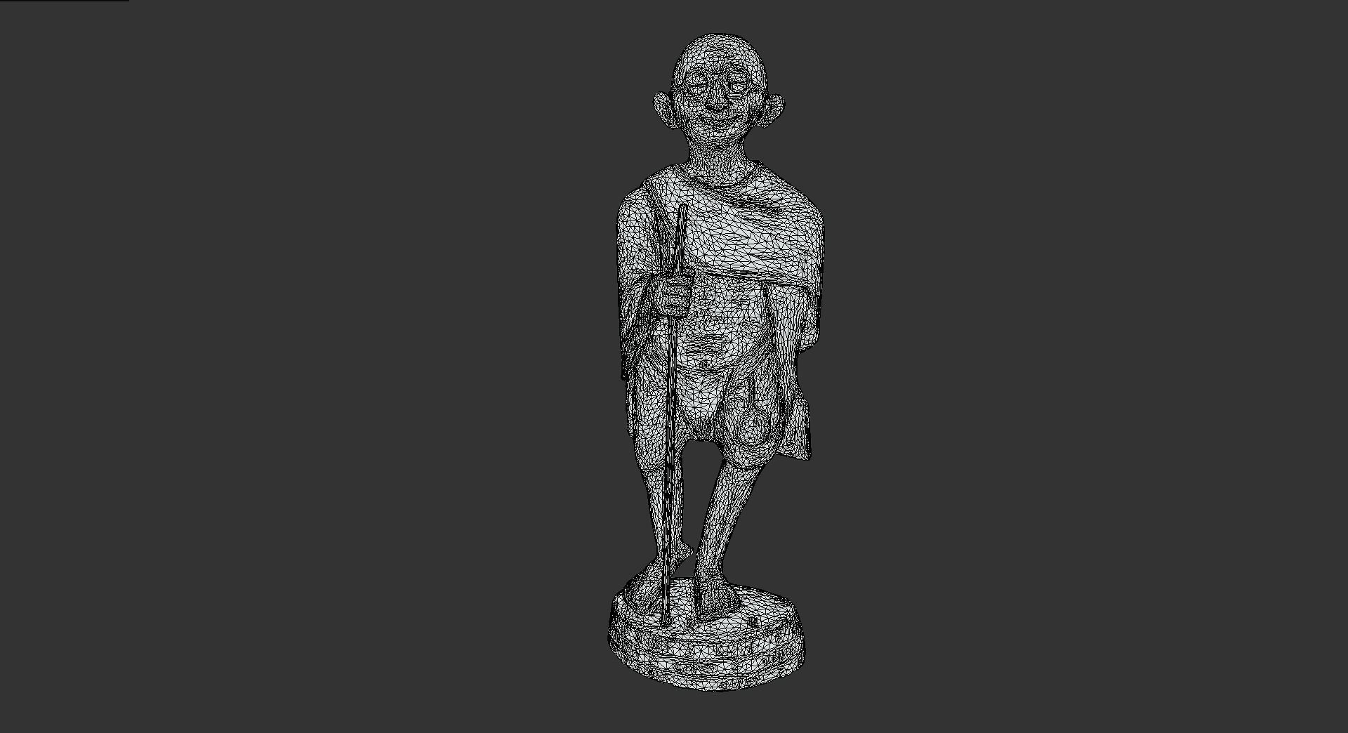 Wooden Gandhi Low-poly 3D model_22
