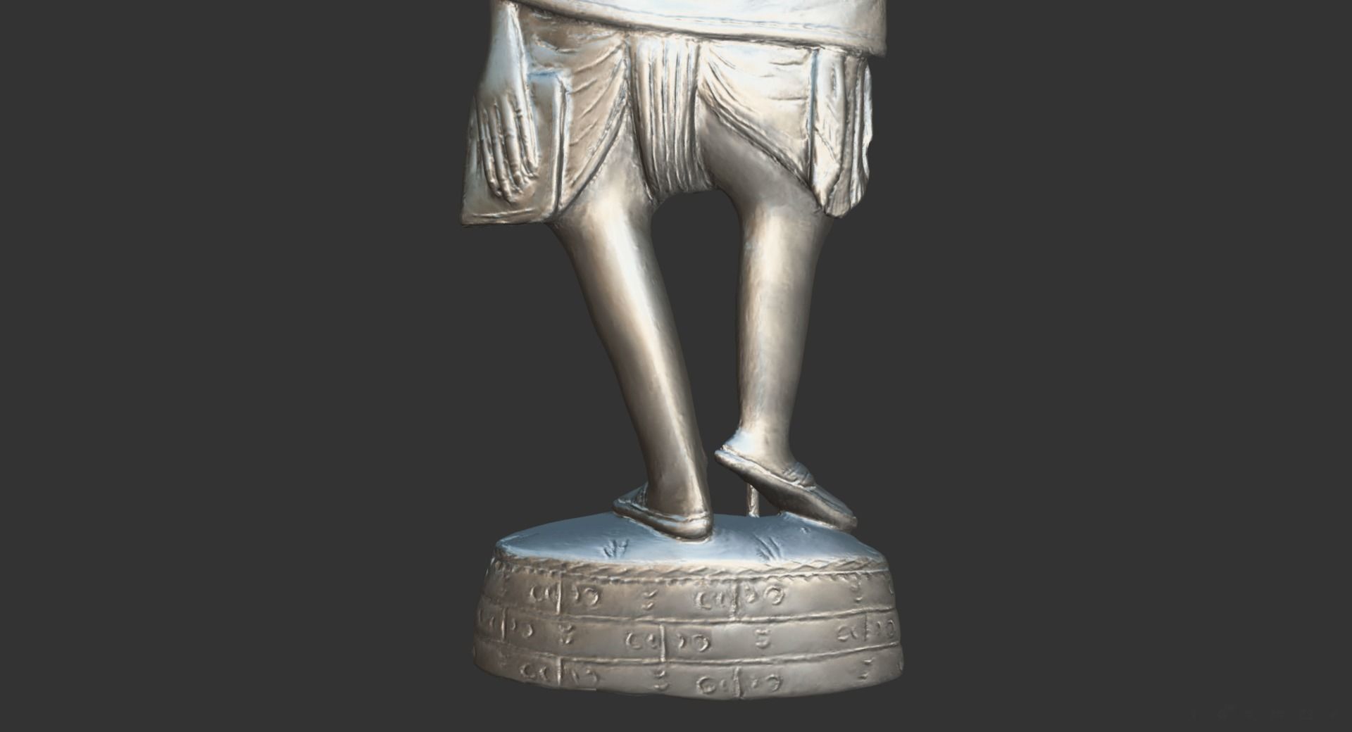 Wooden Gandhi Low-poly 3D model_20