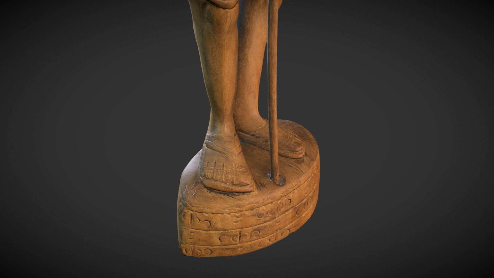 Wooden Gandhi Low-poly 3D model_13