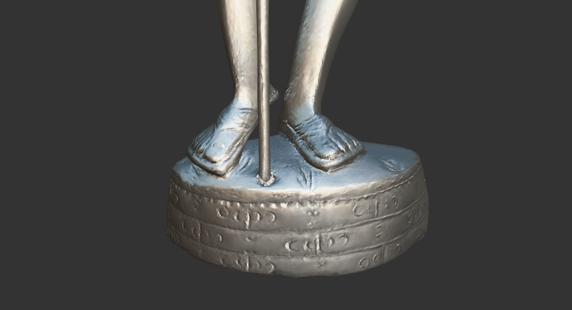 Wooden Gandhi Low-poly 3D model_19