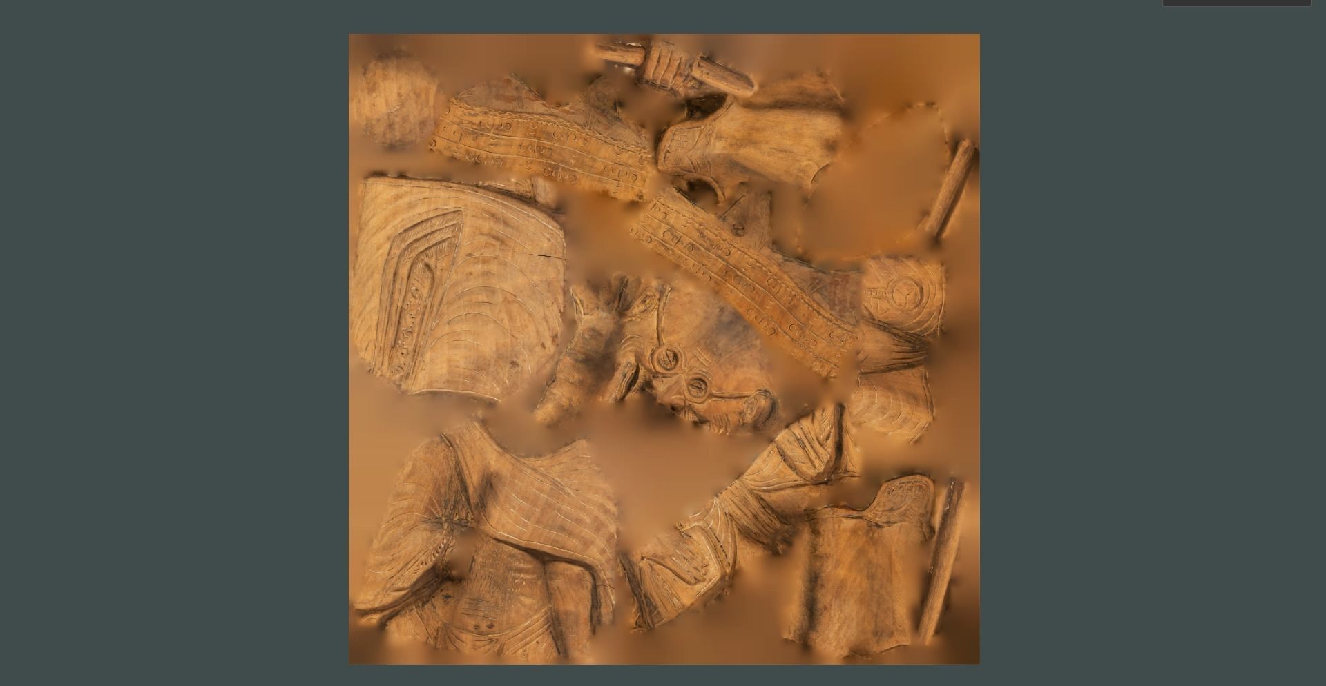 Wooden Gandhi Low-poly 3D model_30