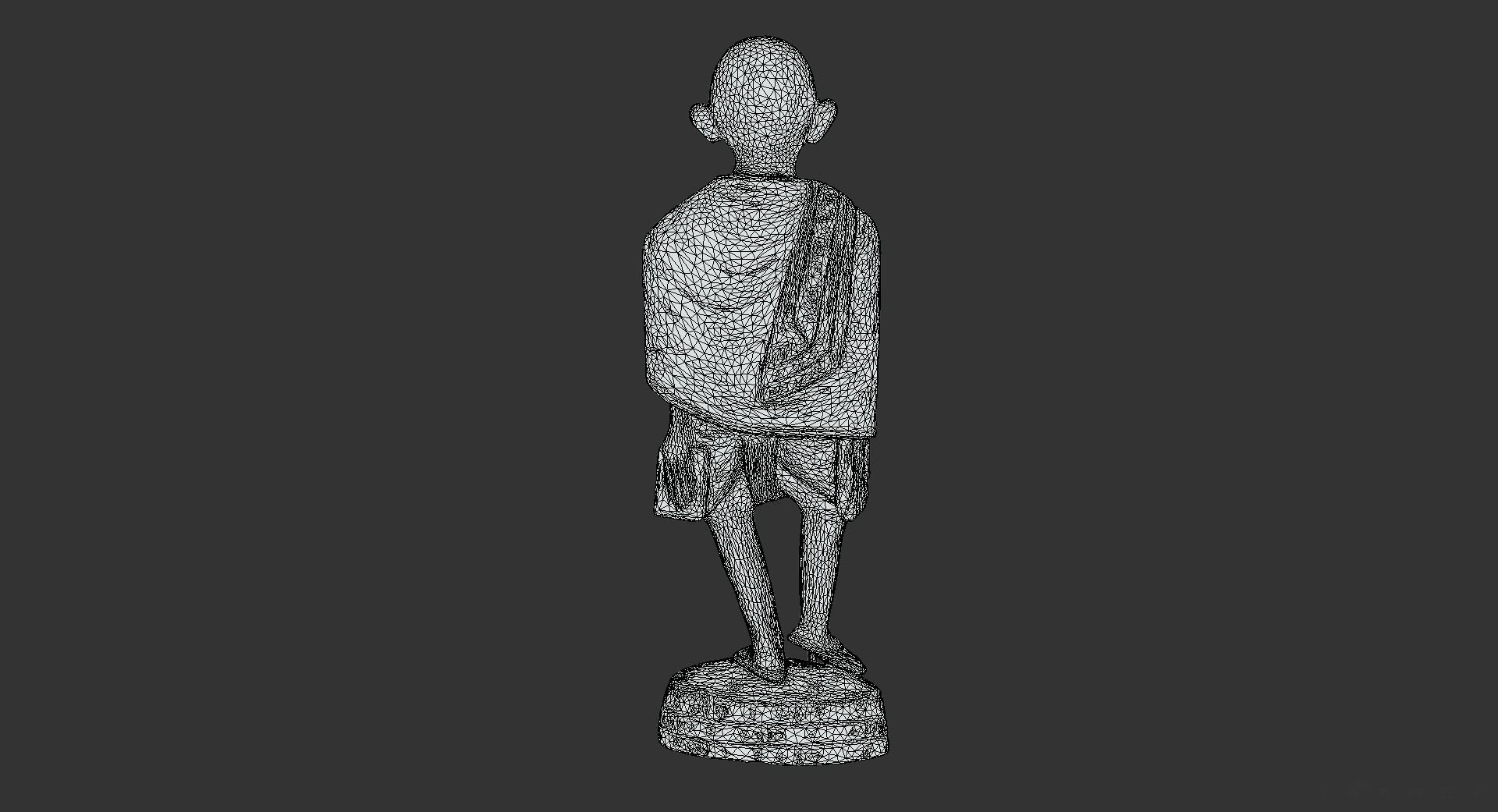 Wooden Gandhi Low-poly 3D model_23