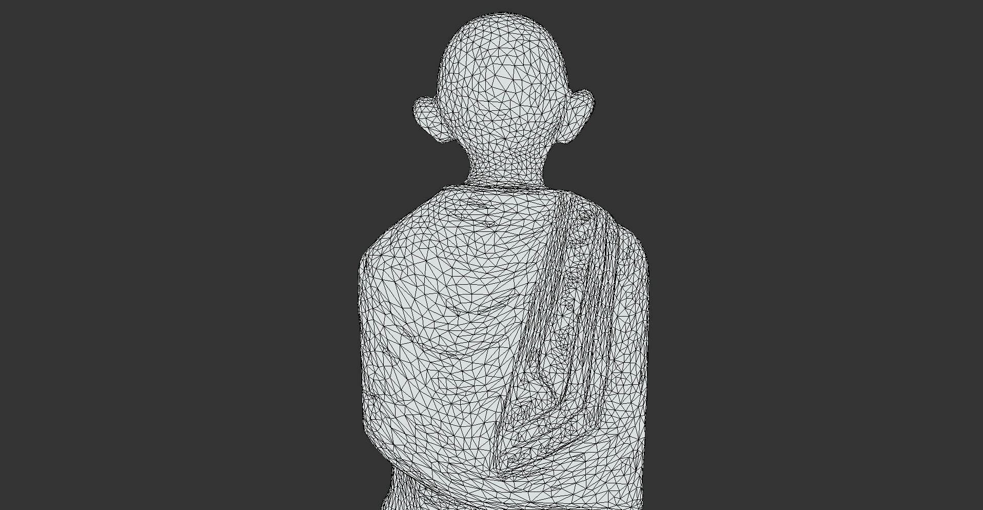Wooden Gandhi Low-poly 3D model_25