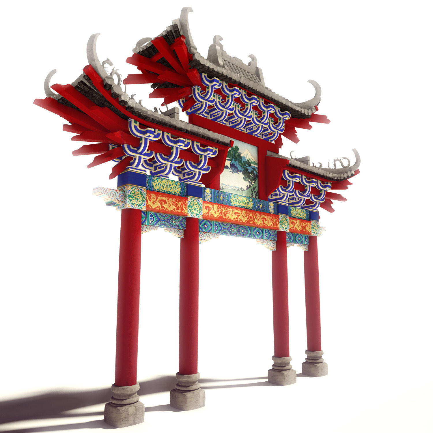 Torii -  traditional shintoist gate 3D model_2