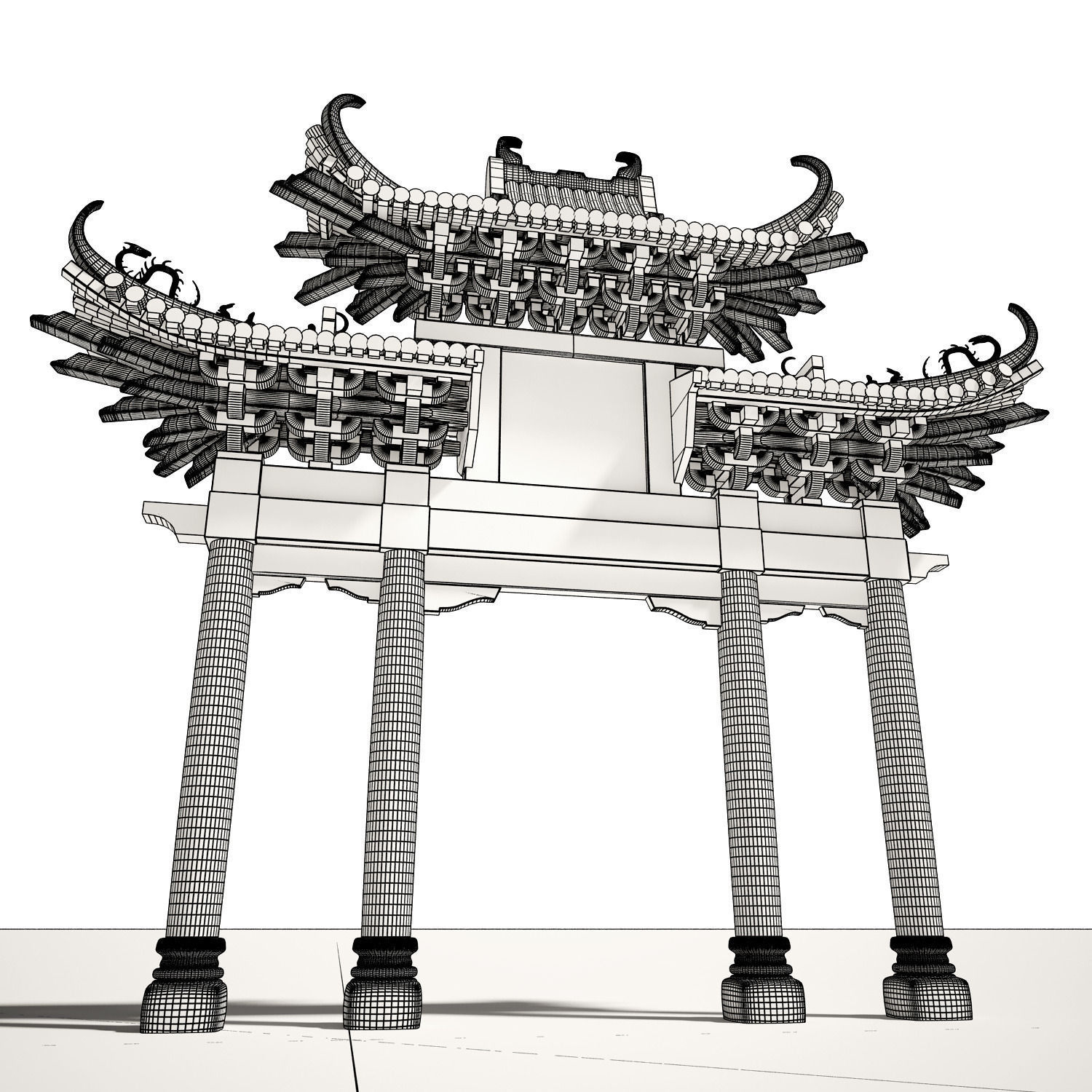 Torii -  traditional shintoist gate 3D model_1