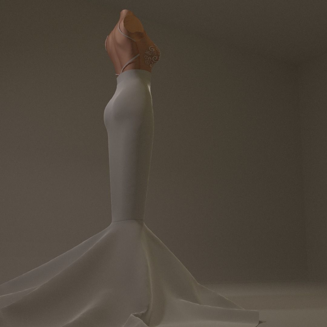 Ariel Dress 3D model_2