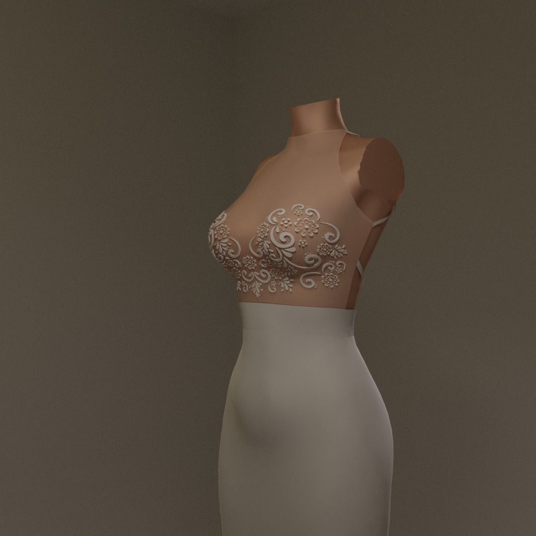Ariel Dress 3D model_3