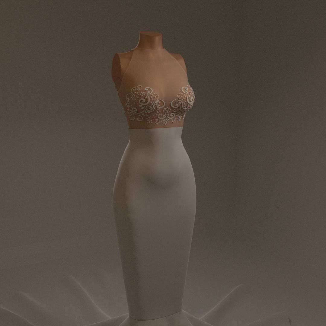 Ariel Dress 3D model_1