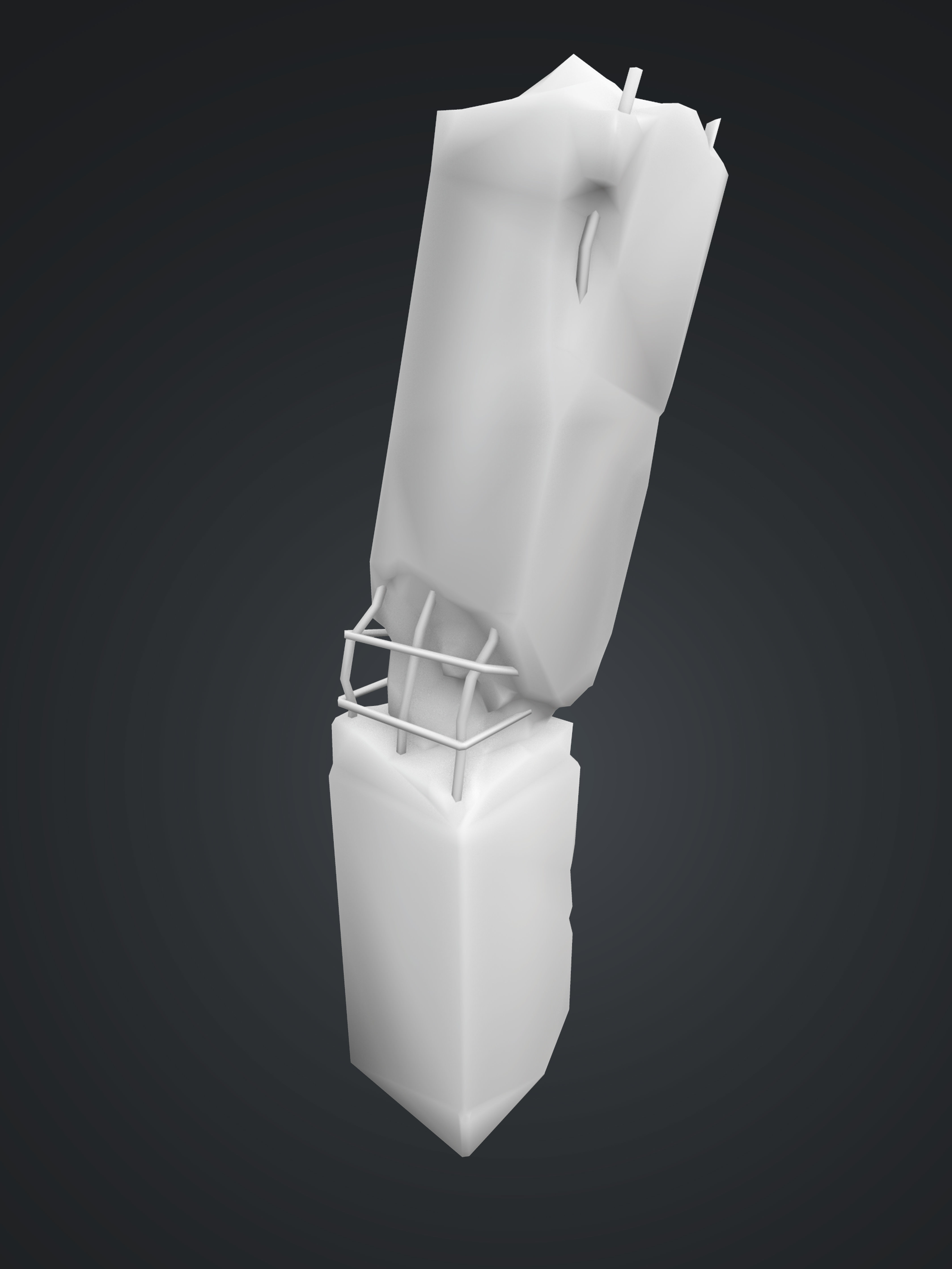 Broken pillar LowPoly model Low-poly 3D model_4