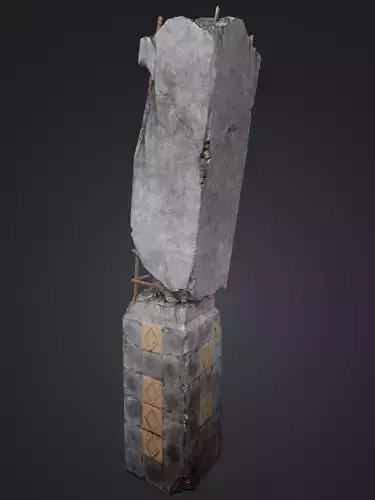 Broken pillar LowPoly model