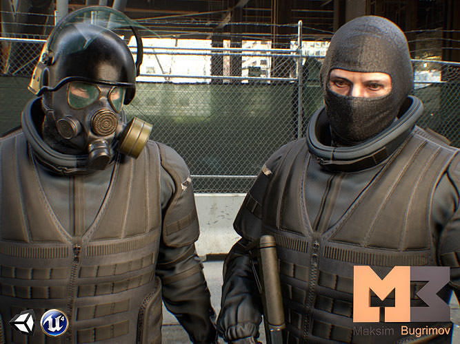 Policeman csgo skins for and xbox one Low-poly 3D model