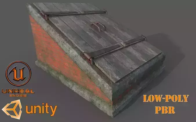 Cellar and Basement Entrance PBR Low-Poly Game Ready 3D Model Low-poly 3D model