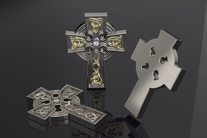 Cross three celtic crosses Free 3D print model