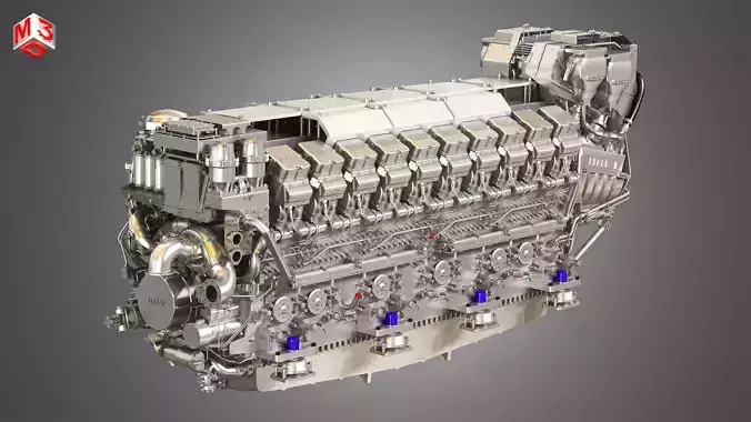 V20 8000 Engine - Marine Diesel Engine  3D model
