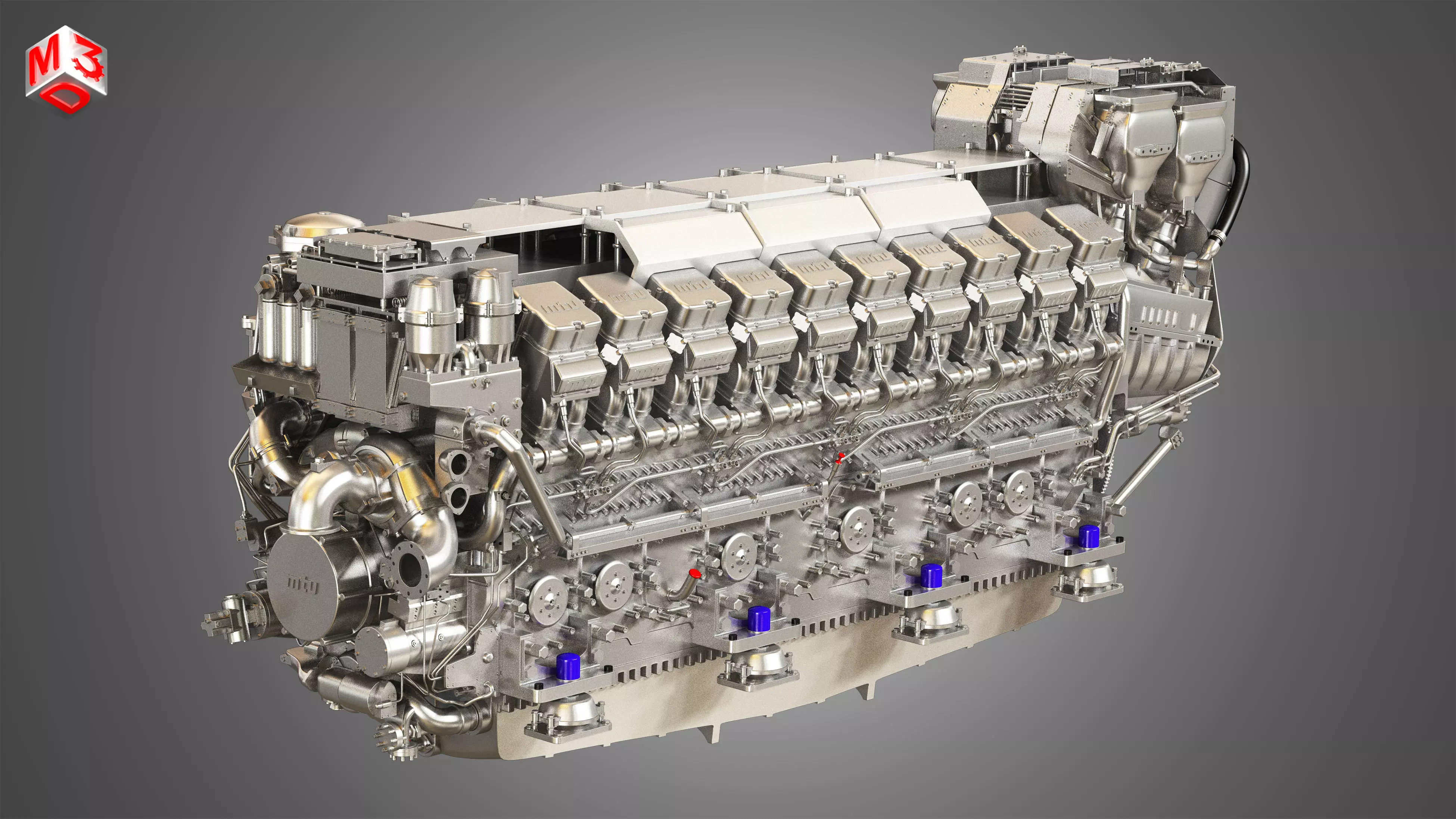 V20 8000 Engine - Marine Diesel Engine 3D model